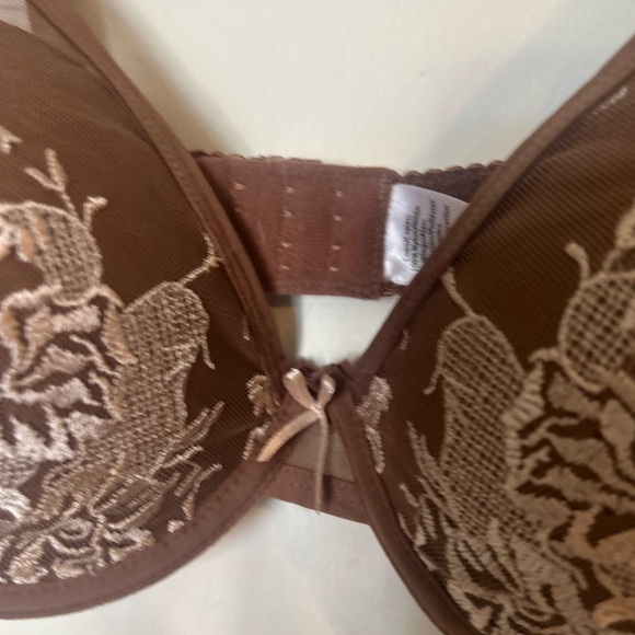 Sexy Wired Elegant Brown Lace Bra Size 34B - Picture 4 of 11